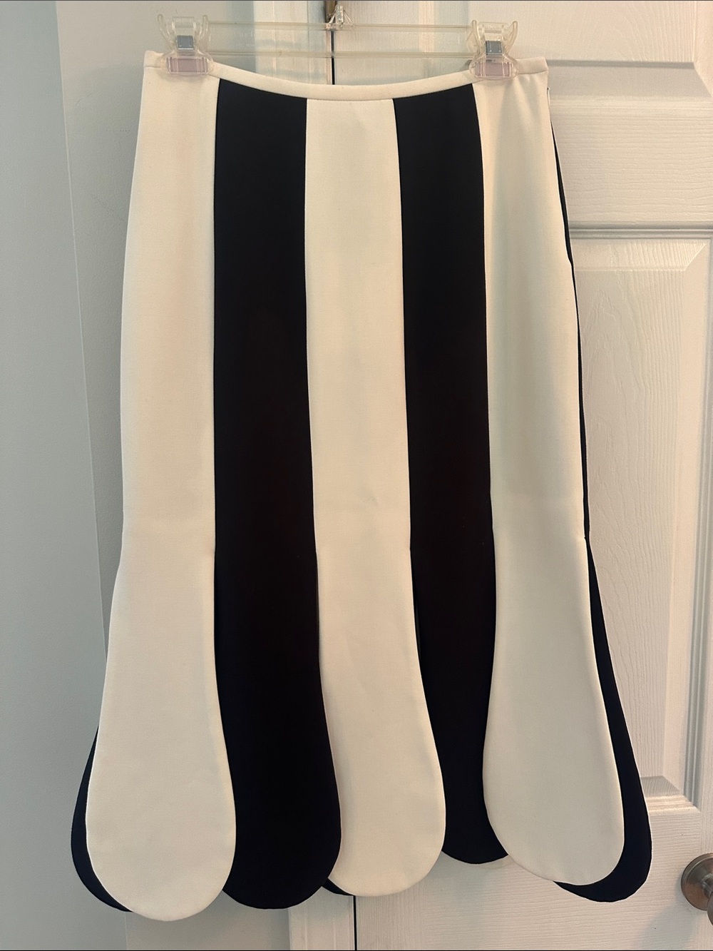 Victoria Beckham for Target Black &  White Stripe Car Wash Scalloped Skirt- 2